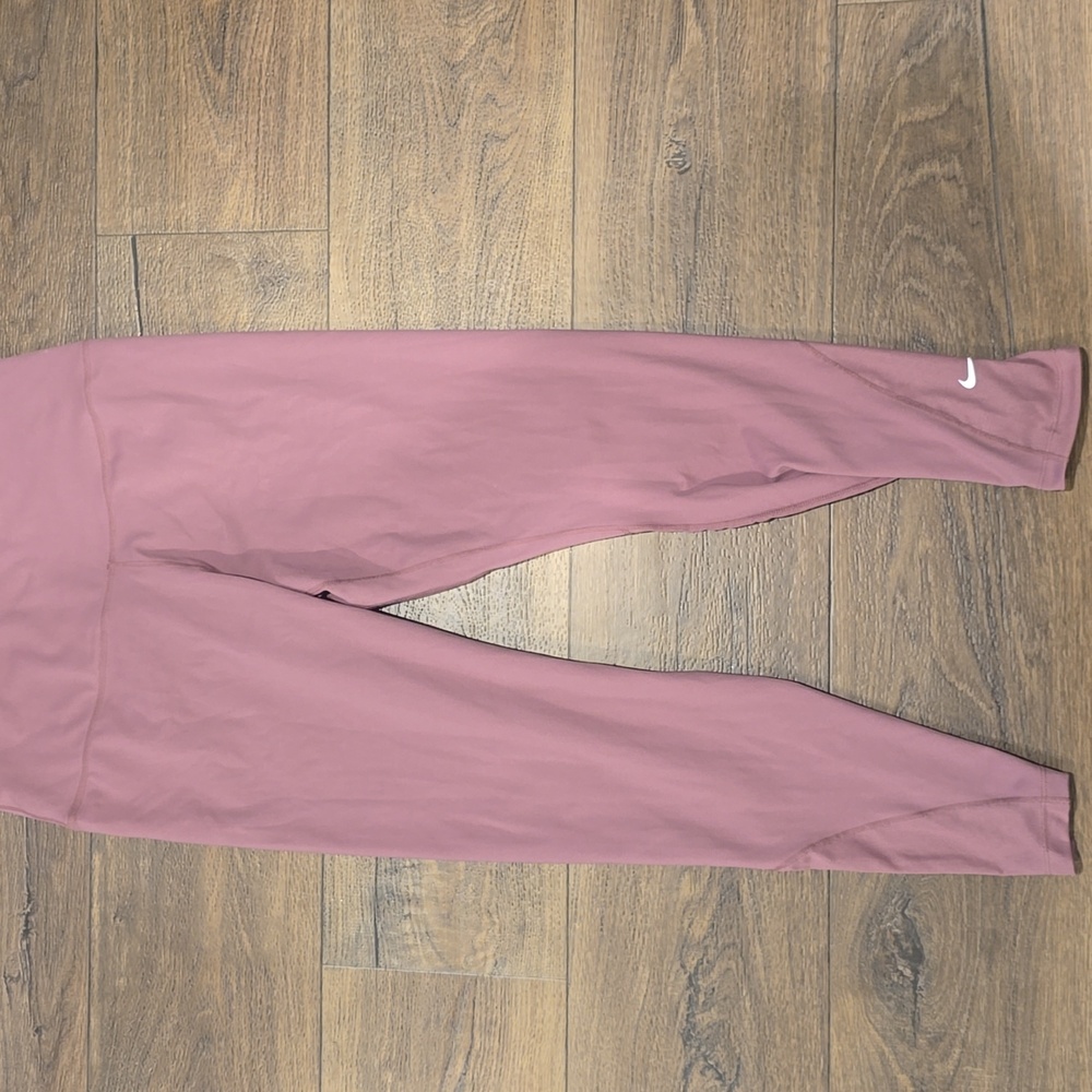 Nike One Luxe Dri Fit Mid-Rise Running 7/8 Leggings Pink Womens Sz-Lg Athletic